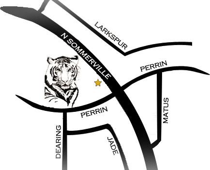 Map to white tiger martial arts academy of Fresno, California